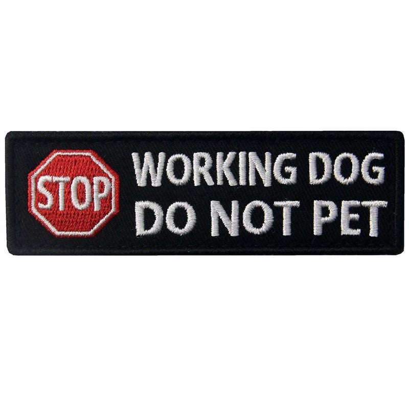 ODSP Service Dog Working Do Not Pet Tactical Military Badge Emblem Embroidered Patches Appliques with Fastener Hook and Loop Backing for Vests/Harnesses 3.93 x 1.18 Inch Bubble of 2PCS - Image 5
